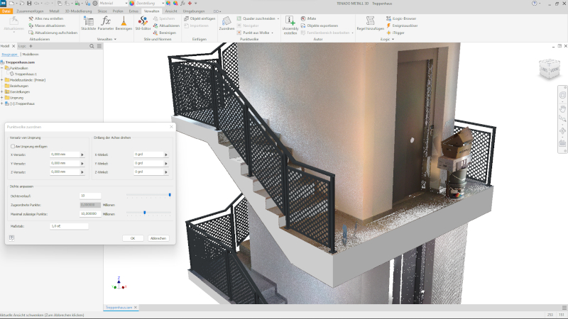 Schnell und einfach Treppen und Geländer konstruieren: mit TENADO METALL 3D. 
Foto: Tenado